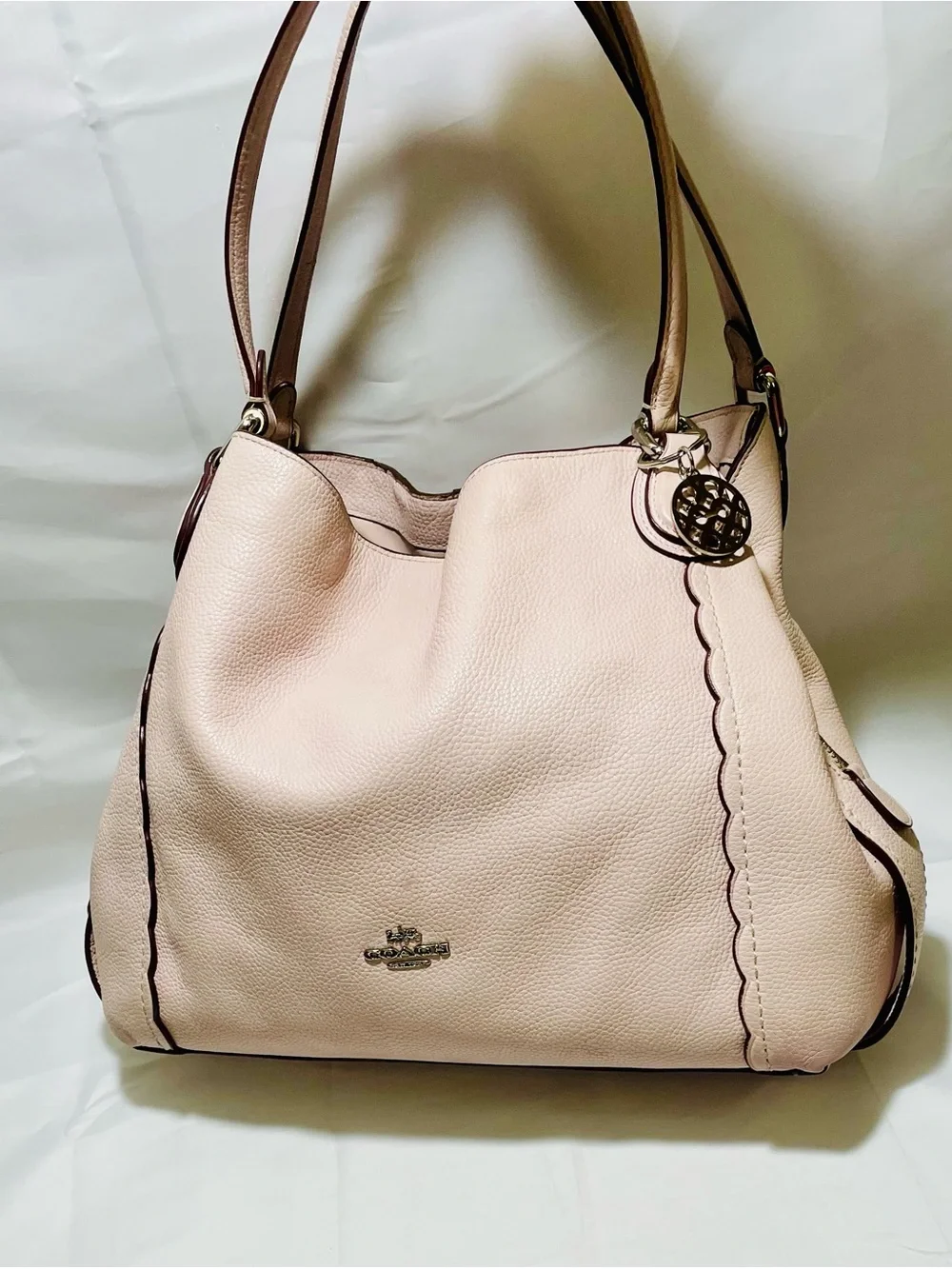 Coach Edie 31 Shoulder Bag with Scalloped Detail & Metal Hangtag